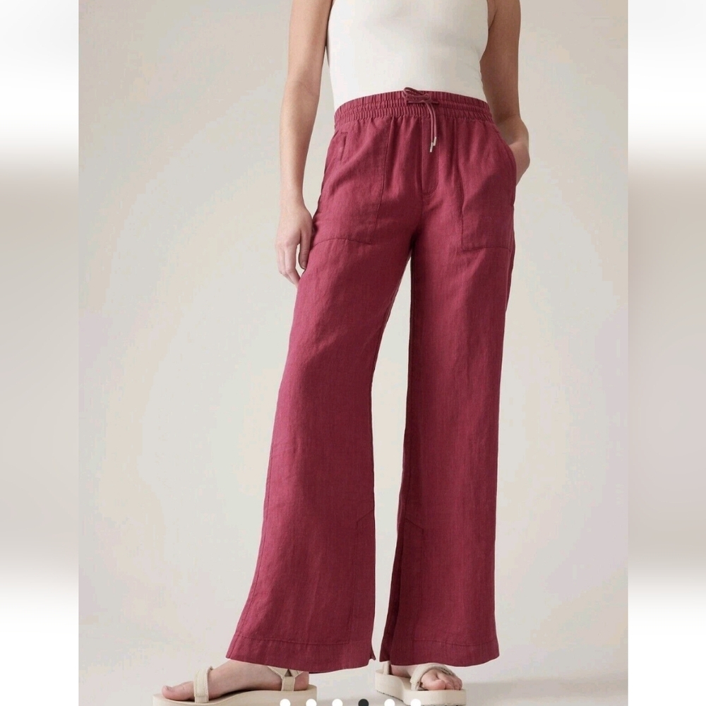 Athleta Women's Wide Leg Pants in Red